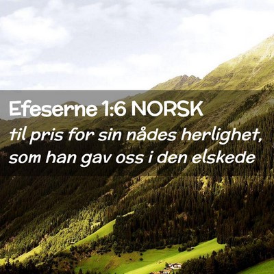 Picture 02 - Efeserne 1:6 NORSK - til pris for sin nådes herlighet, som han gav - Bible Verse Picture