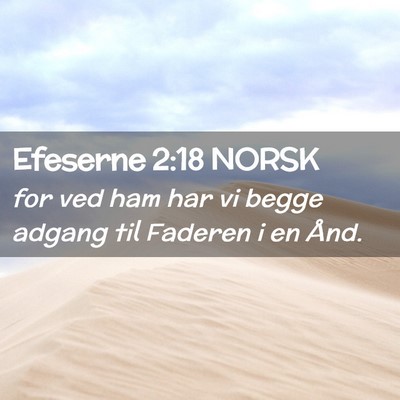 Picture 02 - Efeserne 2:18 NORSK - for ved ham har vi begge adgang til Faderen i en - Bible Verse Picture