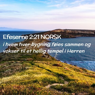 Picture 02 - Efeserne 2:21 NORSK - i hvem hver bygning føies sammen og vokser til - Bible Verse Picture