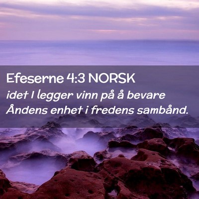 Picture 02 - Efeserne 4:3 NORSK - idet I legger vinn på å bevare Åndens enhet i - Bible Verse Picture
