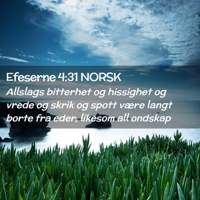Picture 02 - Efeserne 4:31 NORSK - Allslags bitterhet og hissighet og vrede og skrik - Bible Verse Picture