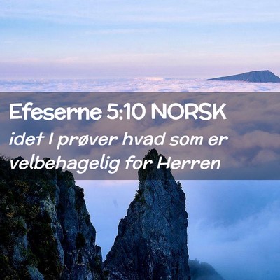 Picture 02 - Efeserne 5:10 NORSK - idet I prøver hvad som er velbehagelig for - Bible Verse Picture