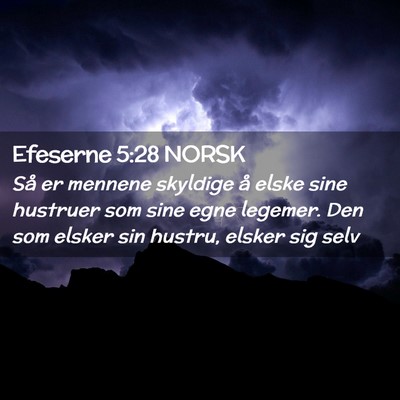 Picture 02 - Efeserne 5:28 NORSK - Så er mennene skyldige å elske sine hustruer - Bible Verse Picture