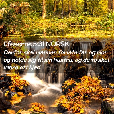 Picture 02 - Efeserne 5:31 NORSK - Derfor skal mannen forlate far og mor og holde - Bible Verse Picture