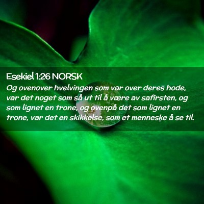Picture 02 - Esekiel 1:26 NORSK - Og ovenover hvelvingen som var over deres hode, - Bible Verse Picture