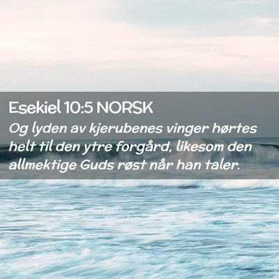 Picture 02 - Esekiel 10:5 NORSK - Og lyden av kjerubenes vinger hørtes helt til - Bible Verse Picture