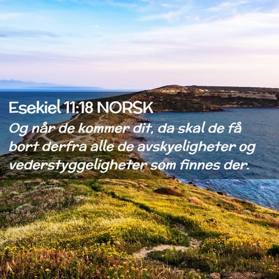 Picture 02 - Esekiel 11:18 NORSK - Og når de kommer dit, da skal de få bort derfra - Bible Verse Picture