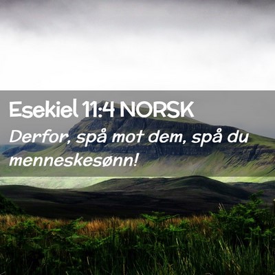 Picture 02 - Esekiel 11:4 NORSK - Derfor, spå mot dem, spå du - Bible Verse Picture