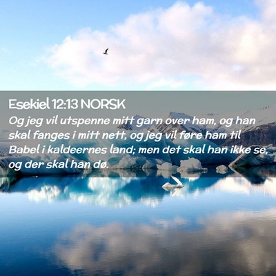 Picture 02 - Esekiel 12:13 NORSK - Og jeg vil utspenne mitt garn over ham, og han - Bible Verse Picture