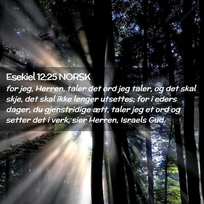 Picture 02 - Esekiel 12:25 NORSK - for jeg, Herren, taler det ord jeg taler, og det - Bible Verse Picture