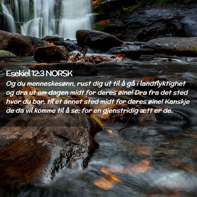 Picture 02 - Esekiel 12:3 NORSK - Og du menneskesønn, rust dig ut til å gå i - Bible Verse Picture