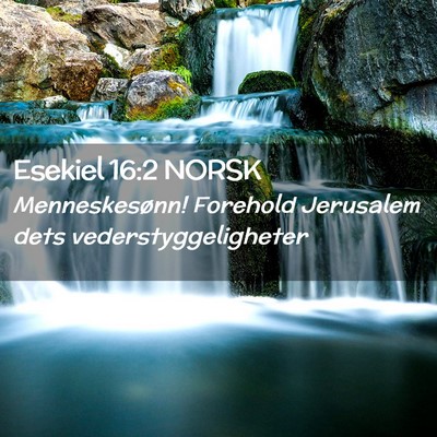 Picture 02 - Esekiel 16:2 NORSK - Menneskesønn! Forehold Jerusalem dets - Bible Verse Picture