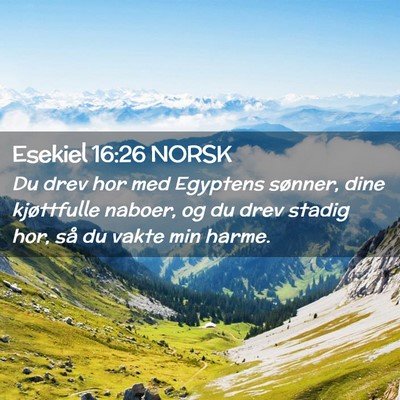 Picture 02 - Esekiel 16:26 NORSK - Du drev hor med Egyptens sønner, dine - Bible Verse Picture