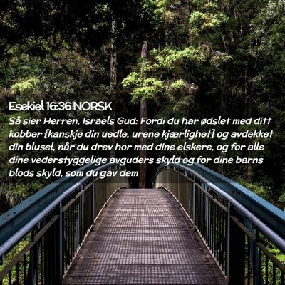 Picture 02 - Esekiel 16:36 NORSK - Så sier Herren, Israels Gud: Fordi du har - Bible Verse Picture