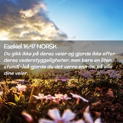 Picture 02 - Esekiel 16:47 NORSK - Du gikk ikke på deres veier og gjorde ikke efter - Bible Verse Picture