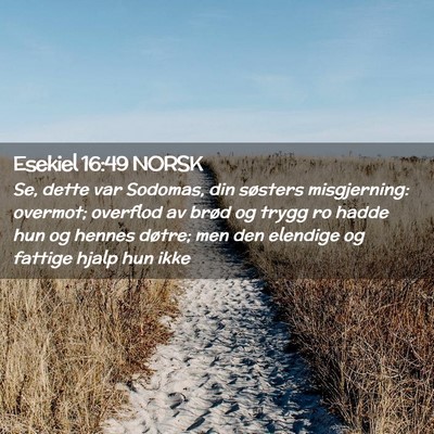 Picture 02 - Esekiel 16:49 NORSK - Se, dette var Sodomas, din søsters misgjerning: - Bible Verse Picture