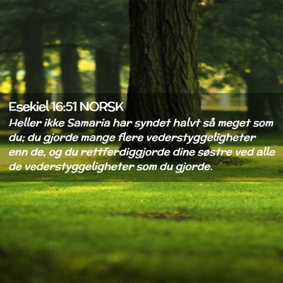 Picture 02 - Esekiel 16:51 NORSK - Heller ikke Samaria har syndet halvt så meget - Bible Verse Picture