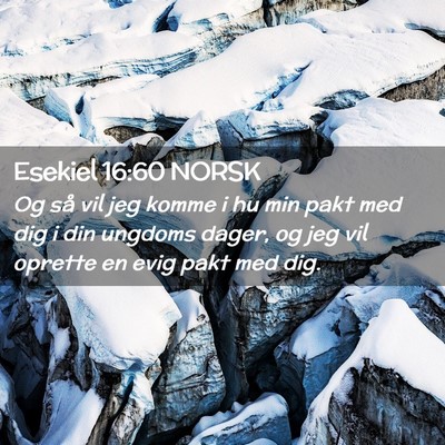 Picture 02 - Esekiel 16:60 NORSK - Og så vil jeg komme i hu min pakt med dig i din - Bible Verse Picture