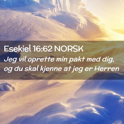 Picture 02 - Esekiel 16:62 NORSK - Jeg vil oprette min pakt med dig, og du skal - Bible Verse Picture