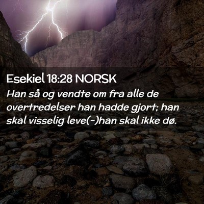 Picture 02 - Esekiel 18:28 NORSK - Han så og vendte om fra alle de overtredelser - Bible Verse Picture