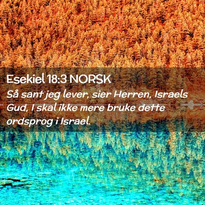 Picture 02 - Esekiel 18:3 NORSK - Så sant jeg lever, sier Herren, Israels Gud, I - Bible Verse Picture