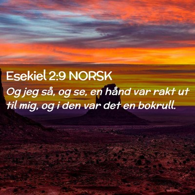 Picture 02 - Esekiel 2:9 NORSK - Og jeg så, og se, en hånd var rakt ut til mig, - Bible Verse Picture
