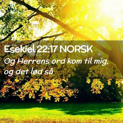 Picture 02 - Esekiel 22:17 NORSK - Og Herrens ord kom til mig, og det lød - Bible Verse Picture