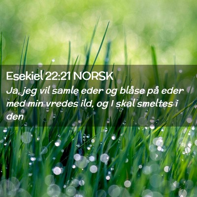 Picture 02 - Esekiel 22:21 NORSK - Ja, jeg vil samle eder og blåse på eder med min - Bible Verse Picture