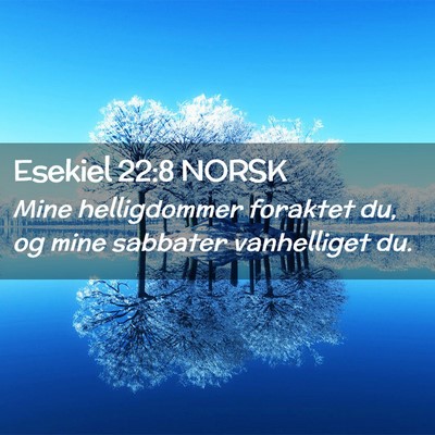 Picture 02 - Esekiel 22:8 NORSK - Mine helligdommer foraktet du, og mine sabbater - Bible Verse Picture