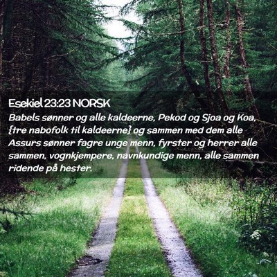 Picture 02 - Esekiel 23:23 NORSK - Babels sønner og alle kaldeerne, Pekod og Sjoa - Bible Verse Picture