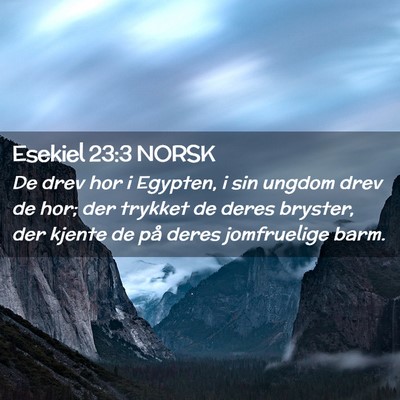 Picture 02 - Esekiel 23:3 NORSK - De drev hor i Egypten, i sin ungdom drev de hor; - Bible Verse Picture