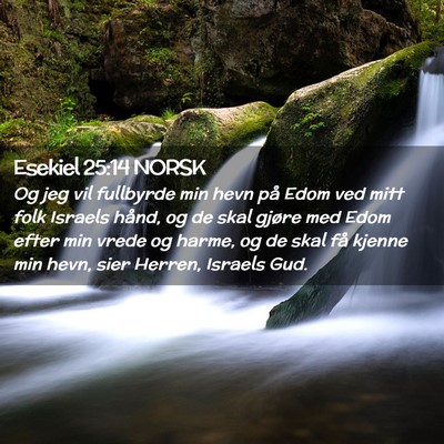 Picture 02 - Esekiel 25:14 NORSK - Og jeg vil fullbyrde min hevn på Edom ved mitt - Bible Verse Picture
