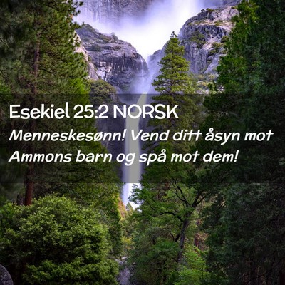 Picture 02 - Esekiel 25:2 NORSK - Menneskesønn! Vend ditt åsyn mot Ammons barn og - Bible Verse Picture