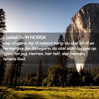 Picture 02 - Esekiel 26:14 NORSK - Jeg vil gjøre dig til nakent berg; du skal bli - Bible Verse Picture