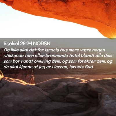 Picture 02 - Esekiel 28:24 NORSK - Og ikke skal det for Israels hus mere være nogen - Bible Verse Picture
