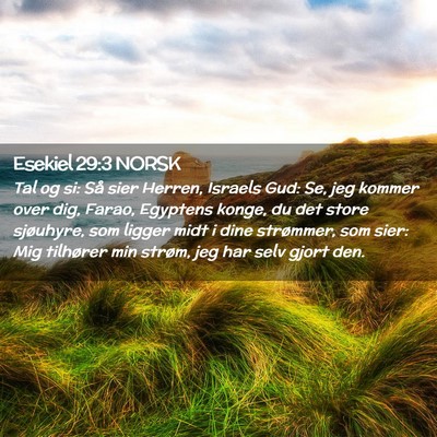 Picture 02 - Esekiel 29:3 NORSK - Tal og si: Så sier Herren, Israels Gud: Se, jeg - Bible Verse Picture