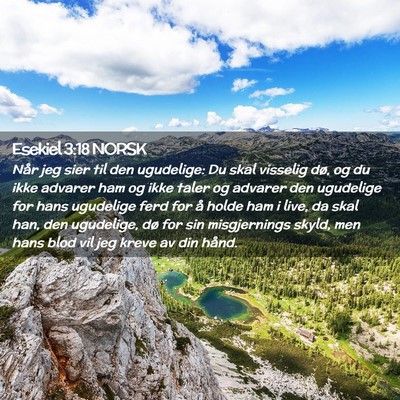 Picture 02 - Esekiel 3:18 NORSK - Når jeg sier til den ugudelige: Du skal visselig - Bible Verse Picture