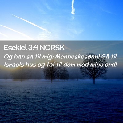 Picture 02 - Esekiel 3:4 NORSK - Og han sa til mig: Menneskesønn! Gå til Israels - Bible Verse Picture