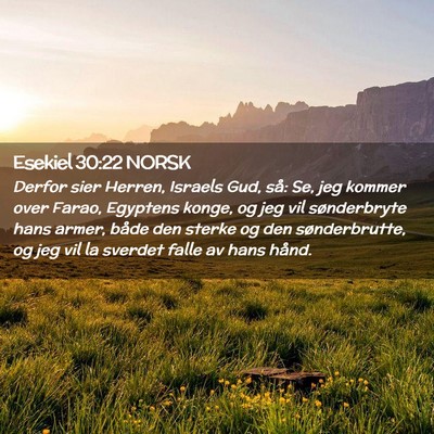 Picture 02 - Esekiel 30:22 NORSK - Derfor sier Herren, Israels Gud, så: Se, jeg - Bible Verse Picture