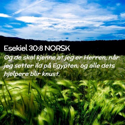 Picture 02 - Esekiel 30:8 NORSK - Og de skal kjenne at jeg er Herren, når jeg - Bible Verse Picture