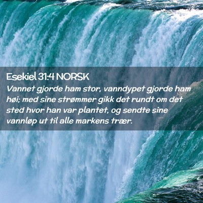 Picture 02 - Esekiel 31:4 NORSK - Vannet gjorde ham stor, vanndypet gjorde ham - Bible Verse Picture