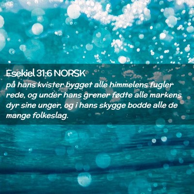 Picture 02 - Esekiel 31:6 NORSK - på hans kvister bygget alle himmelens fugler - Bible Verse Picture