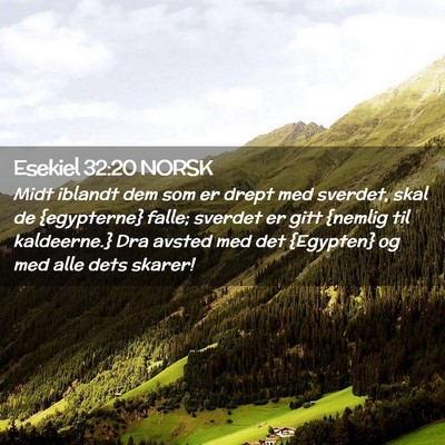 Picture 02 - Esekiel 32:20 NORSK - Midt iblandt dem som er drept med sverdet, skal - Bible Verse Picture