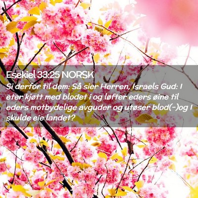 Picture 02 - Esekiel 33:25 NORSK - Si derfor til dem: Så sier Herren, Israels Gud: - Bible Verse Picture
