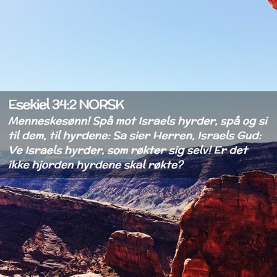 Picture 02 - Esekiel 34:2 NORSK - Menneskesønn! Spå mot Israels hyrder, spå og - Bible Verse Picture