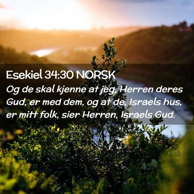 Picture 02 - Esekiel 34:30 NORSK - Og de skal kjenne at jeg, Herren deres Gud, er - Bible Verse Picture