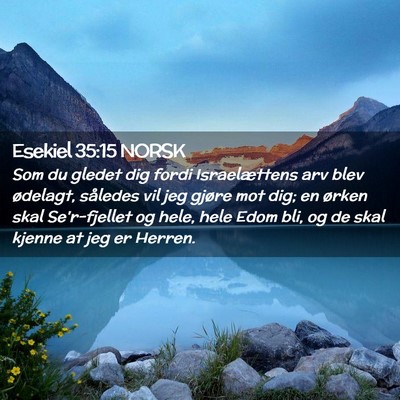 Picture 02 - Esekiel 35:15 NORSK - Som du gledet dig fordi Israelættens arv blev - Bible Verse Picture