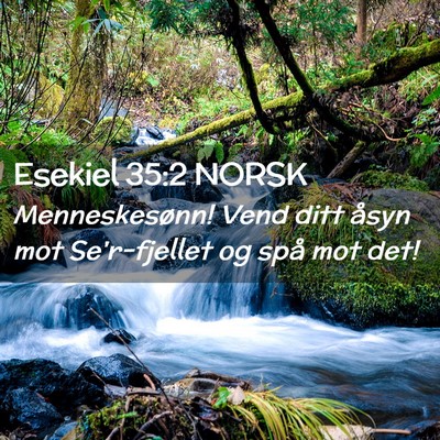 Picture 02 - Esekiel 35:2 NORSK - Menneskesønn! Vend ditt åsyn mot Se'r-fjellet - Bible Verse Picture