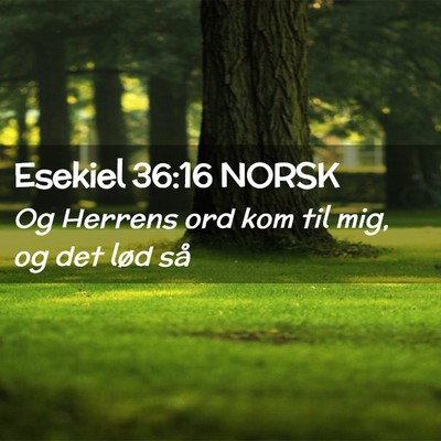 Picture 02 - Esekiel 36:16 NORSK - Og Herrens ord kom til mig, og det lød - Bible Verse Picture