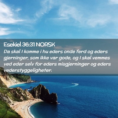 Picture 02 - Esekiel 36:31 NORSK - Da skal I komme i hu eders onde ferd og eders - Bible Verse Picture